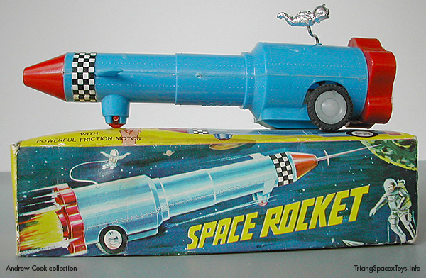 LP Space Rocket in blue on box