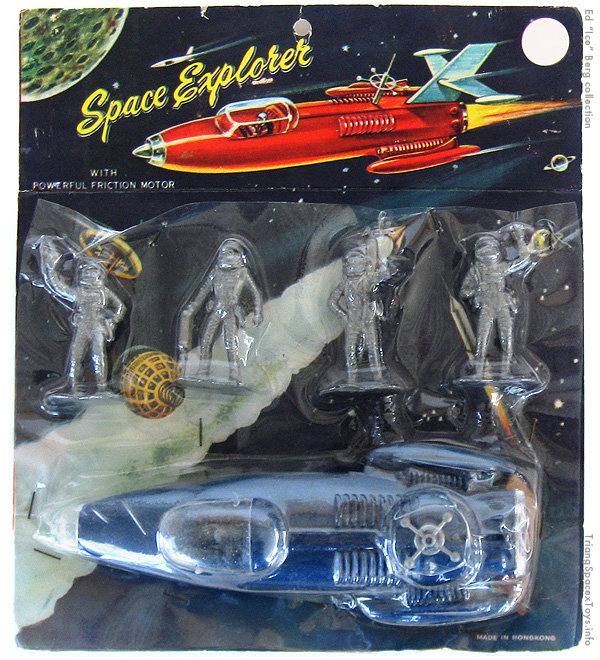 LP Space Explorer car with astronauts on blister card