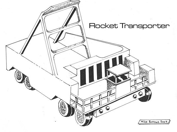 Rocket Transporter art by Mike Burrows