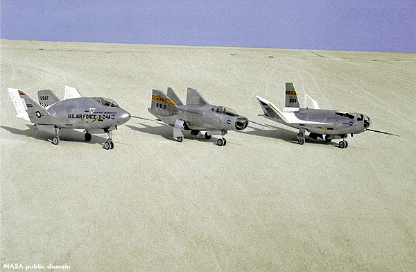 three lifting bodies at Dryden