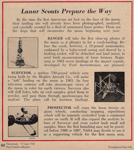 Unmanned Lunar craft - Newsweek 1961
