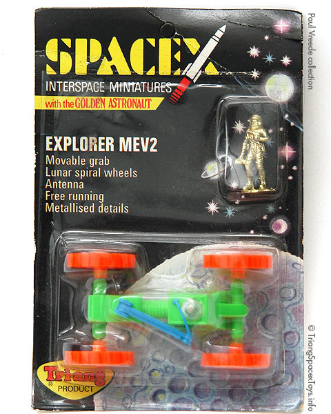 Spacex Explorer MEV2 2nd blister card - toy has orange wheels and blue arm