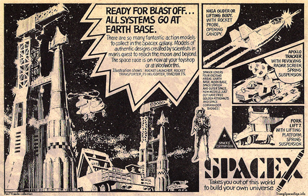 Spacex UK comic Earth Base ad 1970