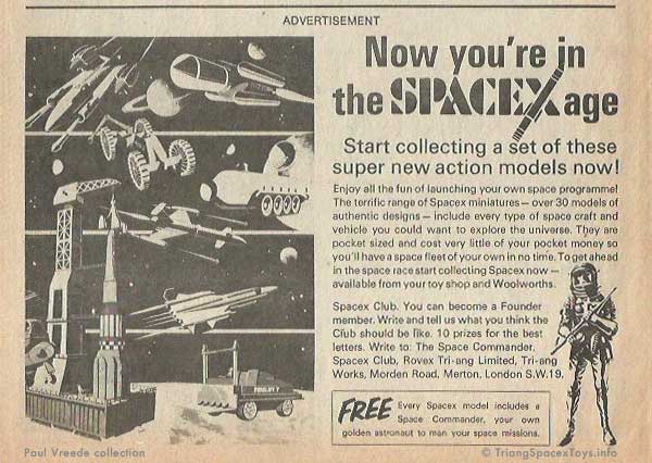 Spacex age UK black/white half-page ad 1970