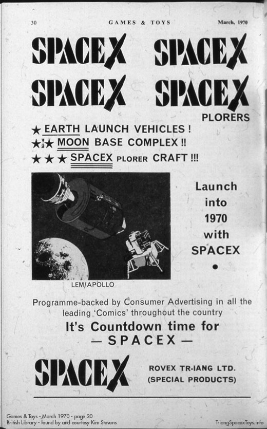 1970 Spacex trade advert page 1