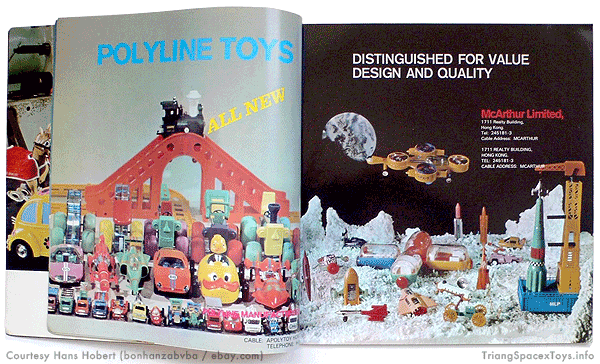 Polyline and McArthur adverts in Hong Kong Toys '70 trade magazine