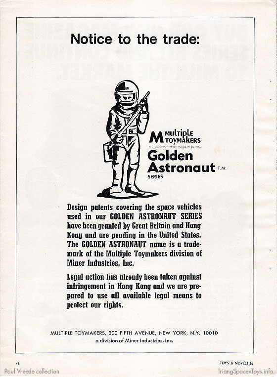 1970 GA infringement notice - Toys and Novelties magazine