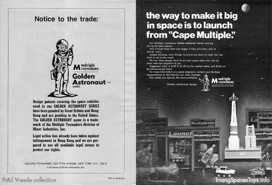 1970 GA advert and notice - Toys and Novelties magazine