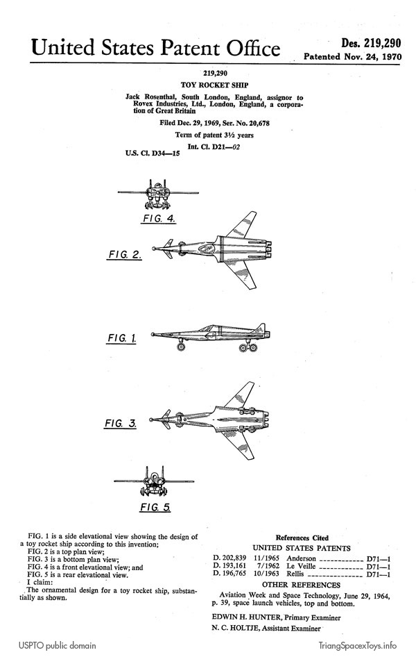 Rocket Ship Hawk - Swing-Wing Hawk design patent document