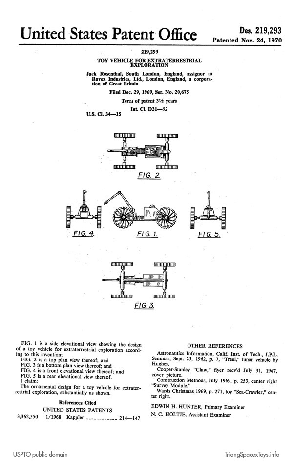 Explorer MEV2 - Moon Prospector design patent document