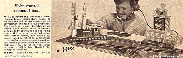 Remco Voice control astronaut base shown in Ward's catalogue