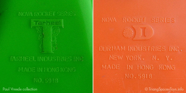 Tarheel and Durham trademarks underneath Nova Rocket series
