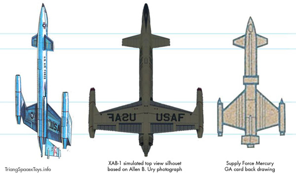 Comparison of general proportions between XAB-1 and Spacex Mercury