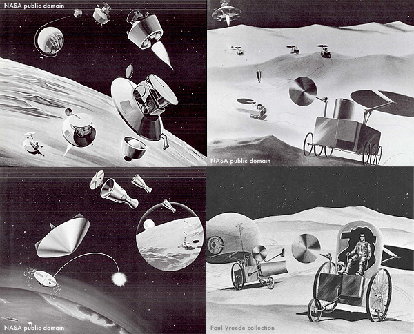 Scarfo/NASA concept illustrations of earlier moon rover system