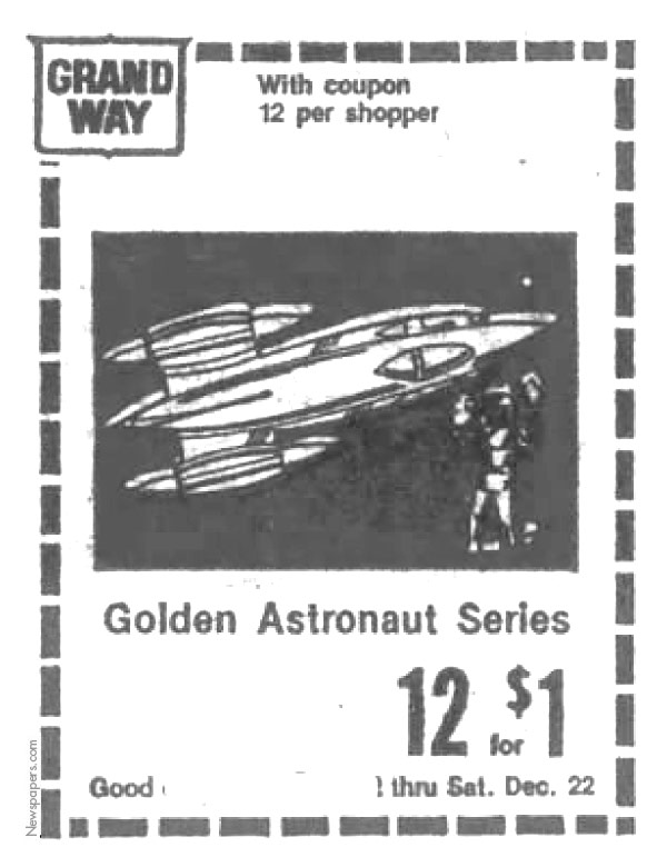 Golden Astronauts featured in 1973 Grand Way Xmas advert