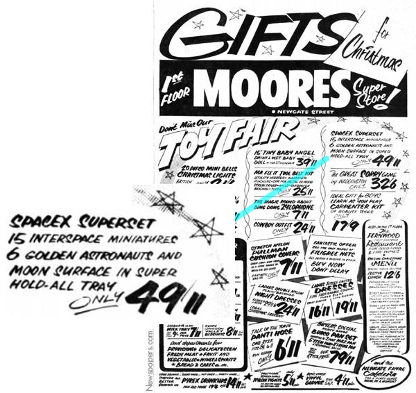 Spacex featured in 1969 Moores Xmas advert