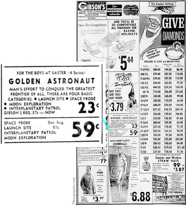 Golden Astronaut featured in 1970 Gibson's advert